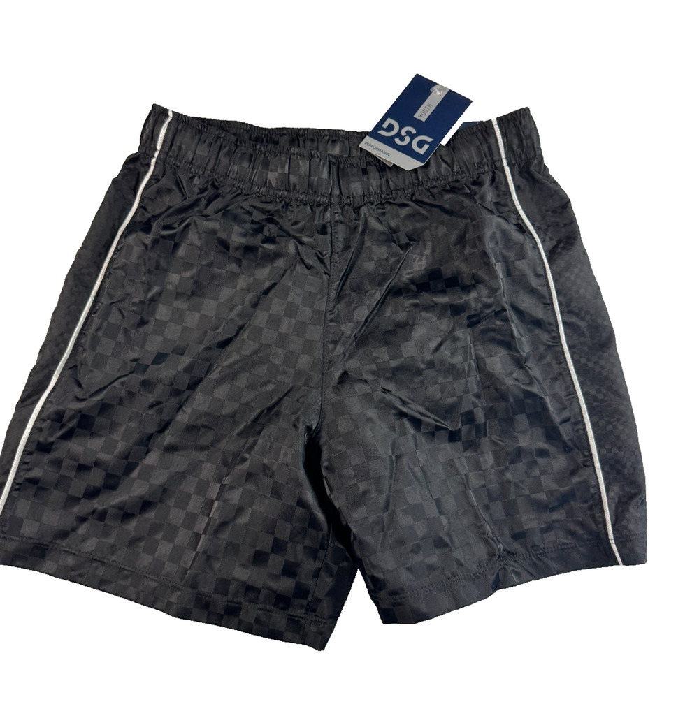 DSG Boy's Woven Soccer Shorts Size Large Pure Black Pull On NWT